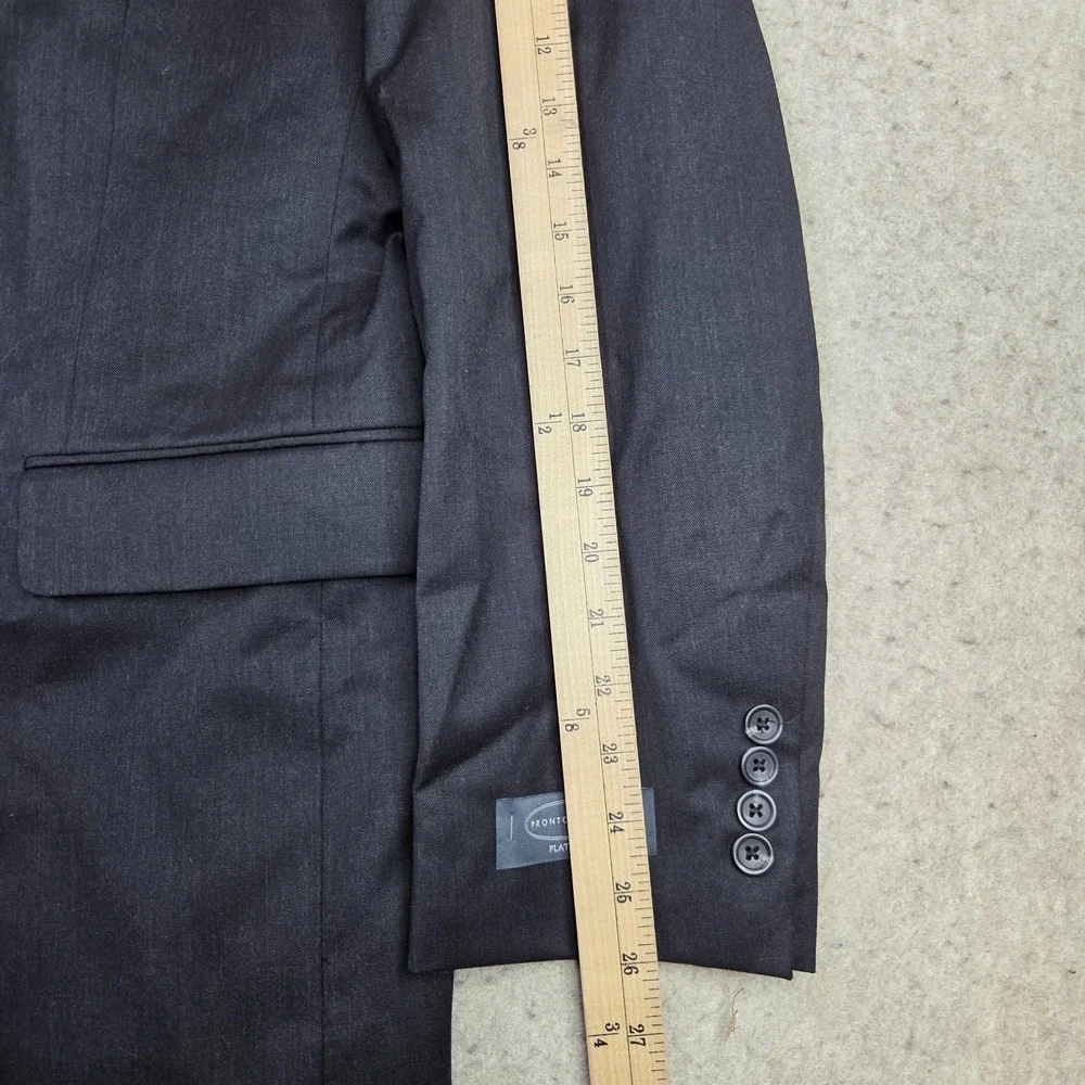 Pronto Uomo Platinum Blazer 100% Wool Mens 44 Long Gray 2 Button Double Vent NEW